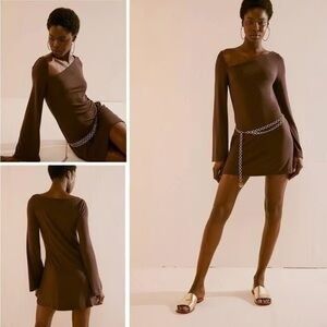 FP beach amiga mini dress size medium darkest chocolate